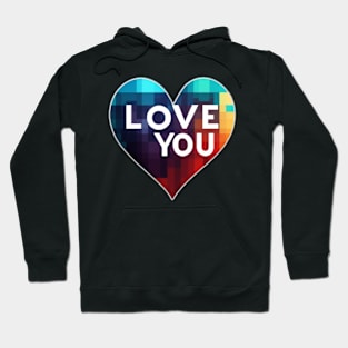 I love you figure with heart Hoodie